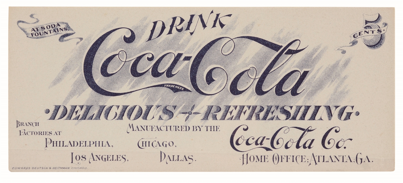 LARGE 1904 COCA-COLA INK BLOTTER.