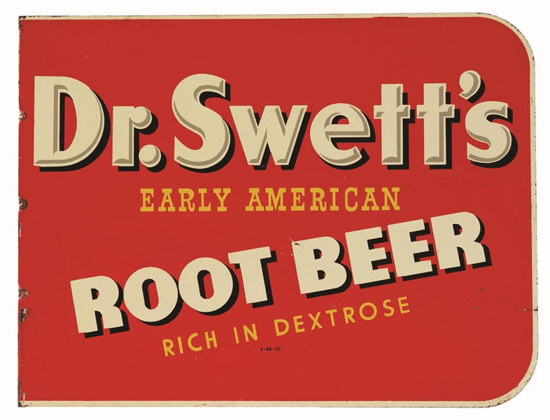 1940S DR. SWETTS TIN FLANGED SIGN.