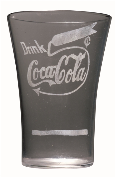 1913 COCA-COLA LARGE FIVE CENT FLARED GLASS.