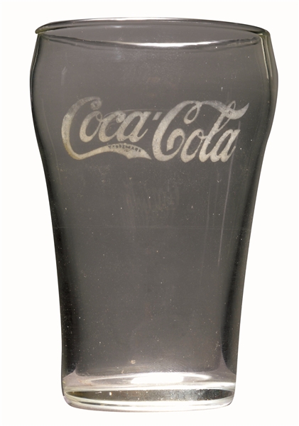 CIRCA 1935 ACID-ETCHED COCA-COLA BELL GLASS.