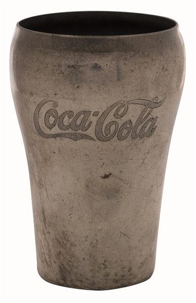 1930S COCA-COLA PEWTER BELL GLASS.