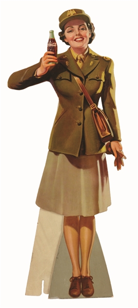 1943 COCA-COLA ARMY GIRL CUTOUT.