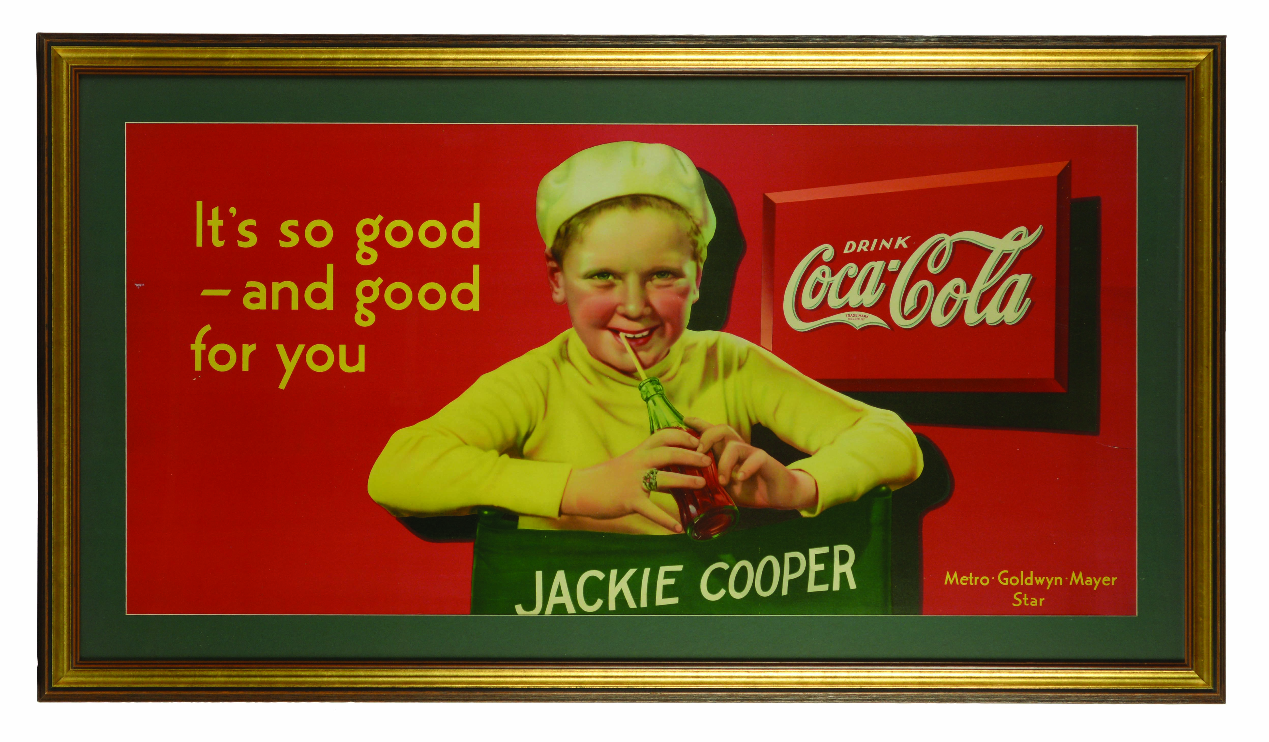 .red{fill:#B50938;}	.white{fill:#FFFFFF;}	.blue{fill:#005596;}	.jdj{fill:#891D03;}                            				1935 COCA-COLA JACKIE COOPER LARGE POSTER. All > Coin Op > Advertising > Coke