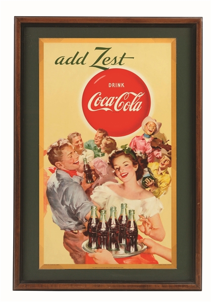 1951 SMALL VERTICAL COKE POSTER WITH WESTERN PARTY THEME.