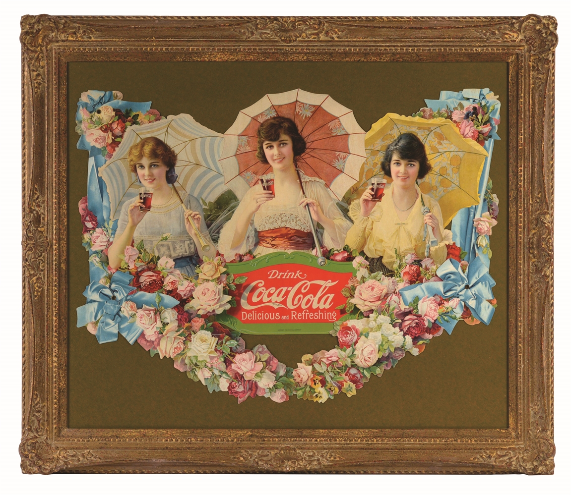 IMPRESSIVE 1918 COCA-COLA UMBRELLA GIRLS FESTOON.
