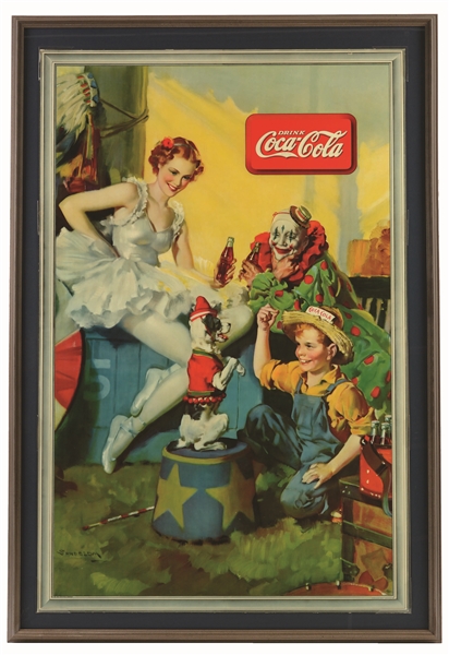 HIGHLY DESIRED 1936 LARGE COKE CIRCUS POSTER.