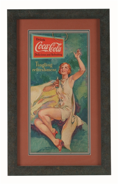 SCARCE 1931 COCA-COLA SMALL VERTICAL CARDBOARD POSTER.