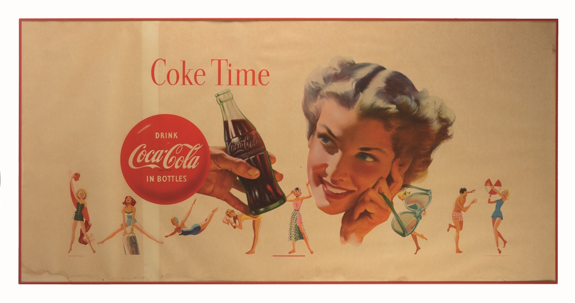 RARELY SEEN 1955 COCA-COLA LARGE POSTER.