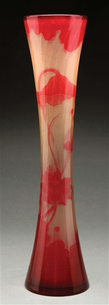 GALLE FIRE-POLISHED CAMEO POPPY VASE.