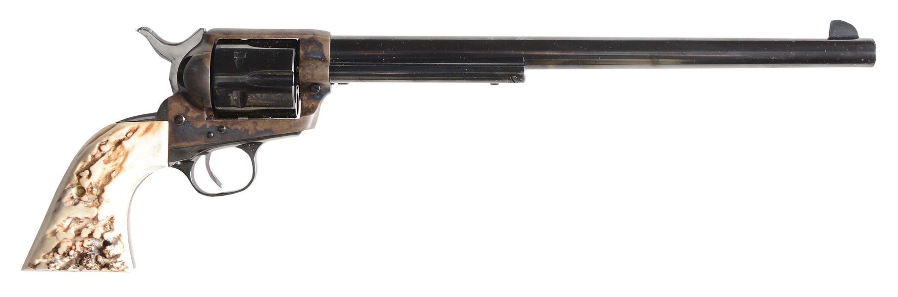 (C) COLT 2ND GENERATION BUNTLINE SINGLE ACTION ARMY REVOLVER WITH MEXICAN HOLSTER AND BELT (1958).