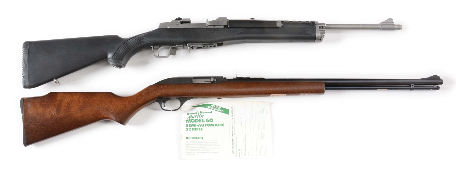 (M) LOT OF 2: BOXED RUGER AND MARLIN SEMI-AUTOMATIC RIFLES.