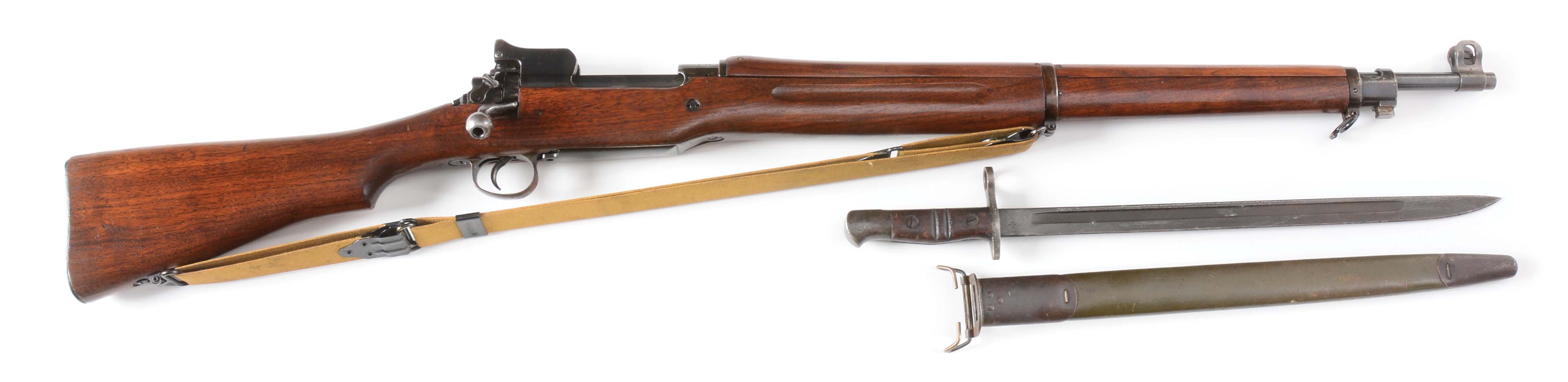 (C) world war I usgi eddystone model 1917 enfield rifle 1918 with bayonet. 