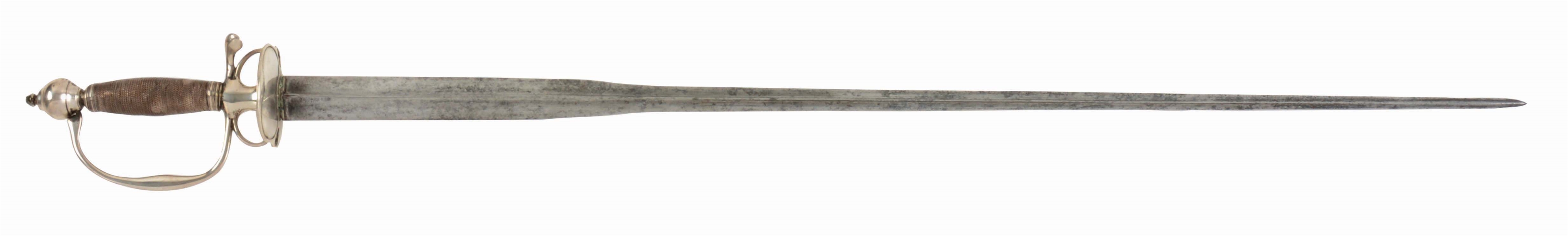 EARLY AND FINE SILVER-HILTED SMALL SWORD.