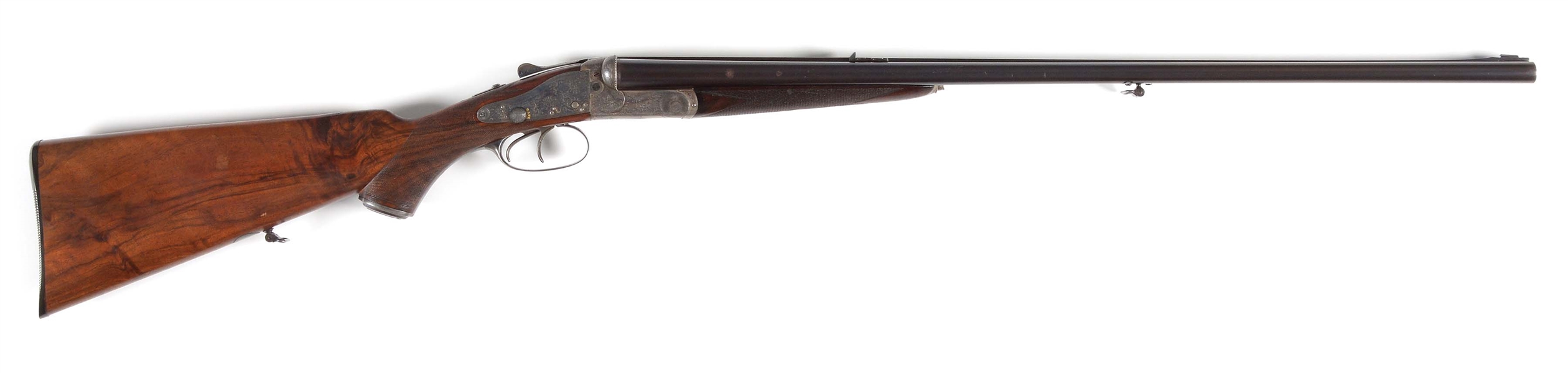 (A) HOLLAND & HOLLAND SIDELOCK DOUBLE RIFLE IN HIGH ORIGINAL CONDITION WITH UNUSUAL STALKING SAFETIES. 
