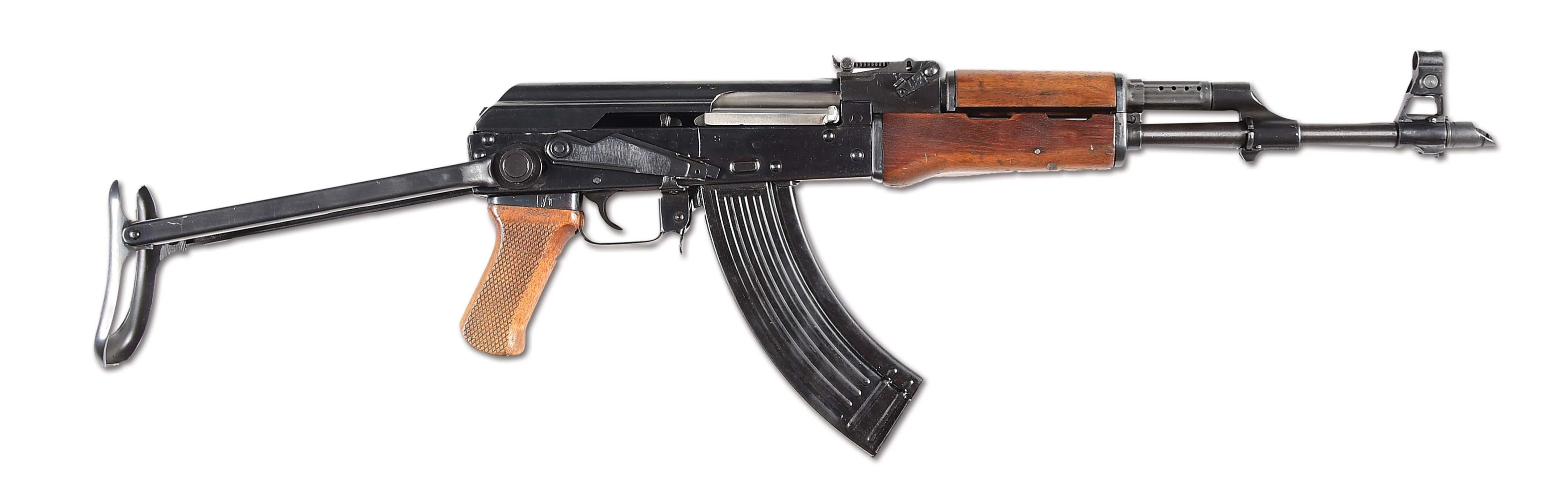 (N) GREAT POLYTECH AK-47 MACHINE GUN WITH UNDERFOLDING STOCK AS CONVERTED BY SWD MANUFACTURING TO 7.62 X 39MM (FULLY TRANSFERABLE).