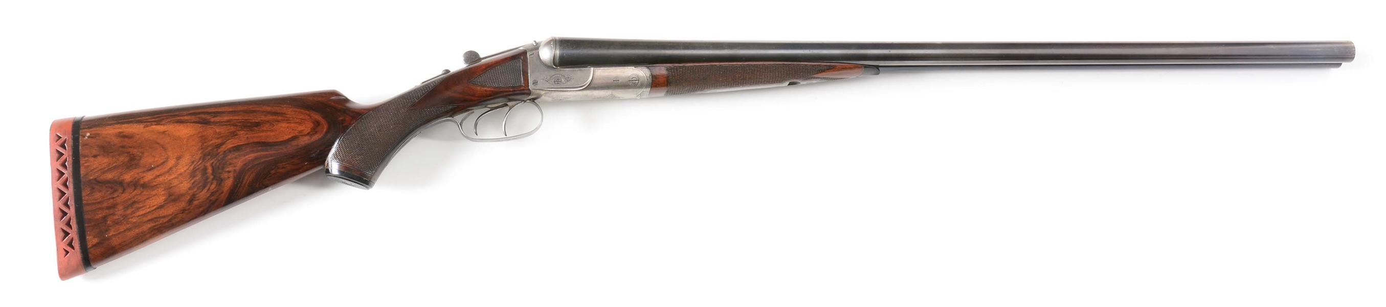 (C) CHARLES DALY SIDE BY SIDE SHOTGUN, LIKELY MADE BY J.P. SAUER.