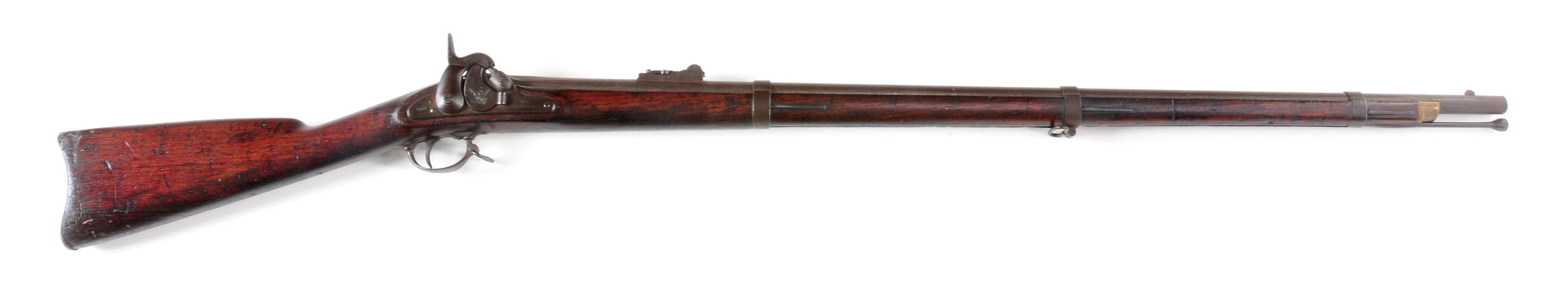 (A) SPRINGFIELD MODEL 1855 RIFLED MUSKET, DATED 1858.