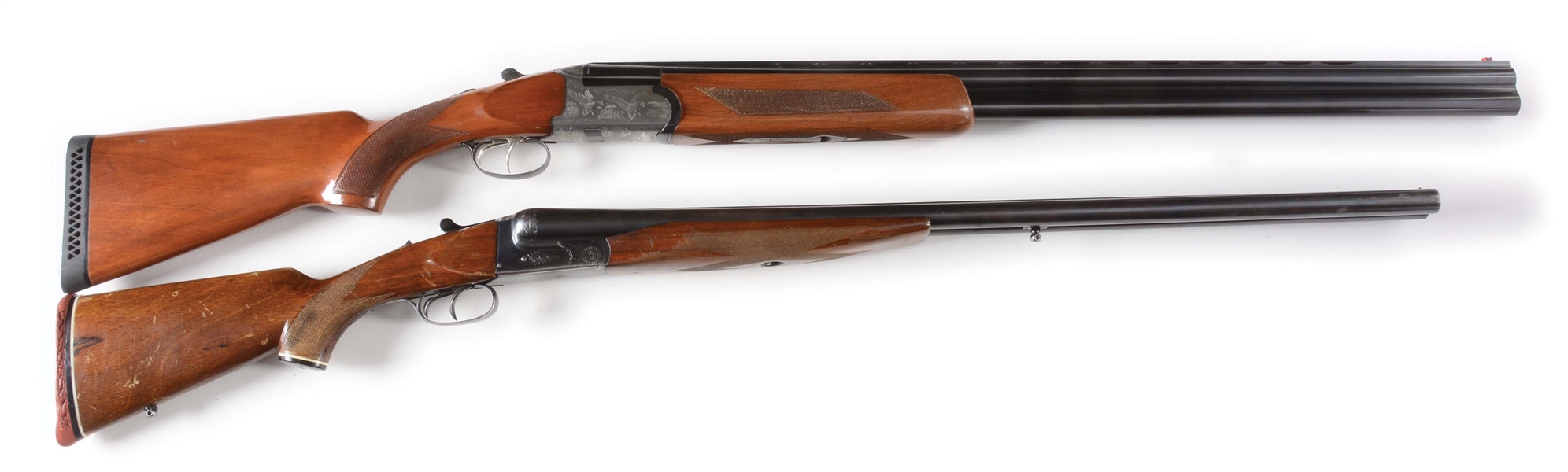 (M) LOT OF 2: ARMI F&F OVER UNDER SHOTGUN AND G. ZABALAY "MADE FOR RICHLAND ARMS" SIDE BY SIDE 12 BORE SHOTGUN.
