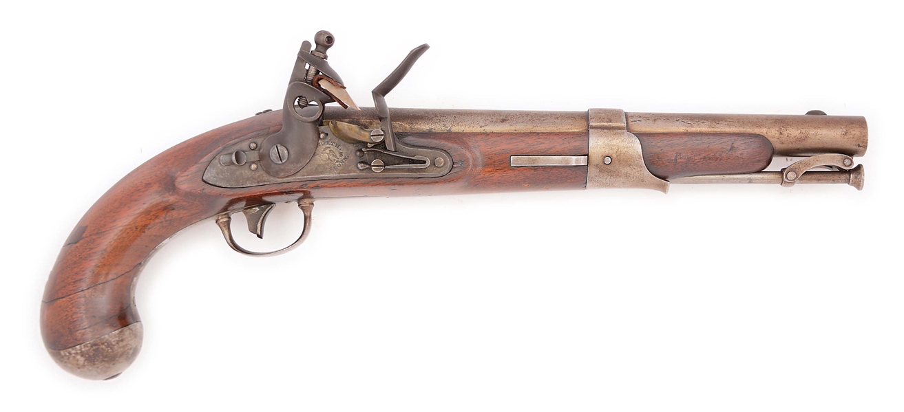 (A) A CONSIDERABLY BETTER THAN AVERAGE US 1819 FLINTLOCK MARTIAL PISTOL BY SIMEON NORTH, UNDATED.