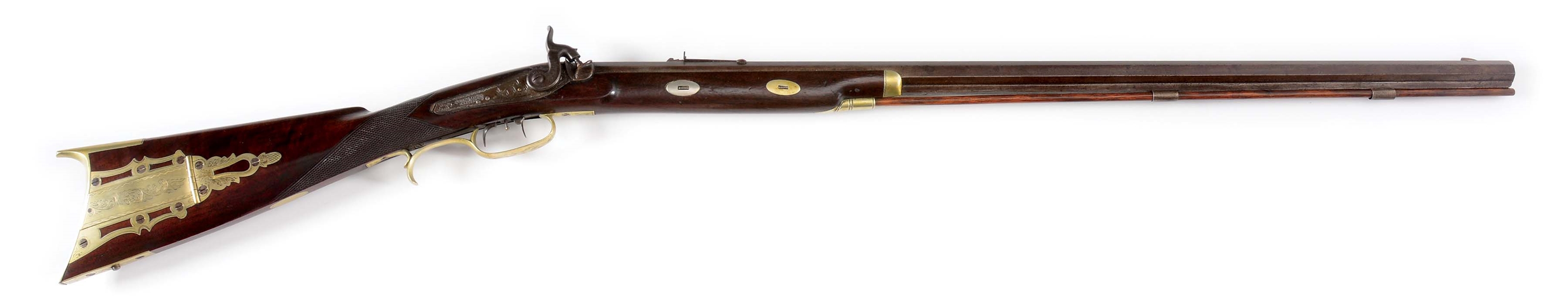 (A) TRYON PERCUSSION HALF-STOCK RIFLE.
