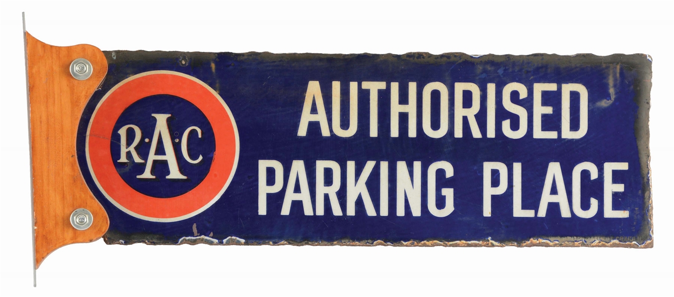 R.A.C. AUTHORISED PARKING PLACE PORCELAIN SIGN.
