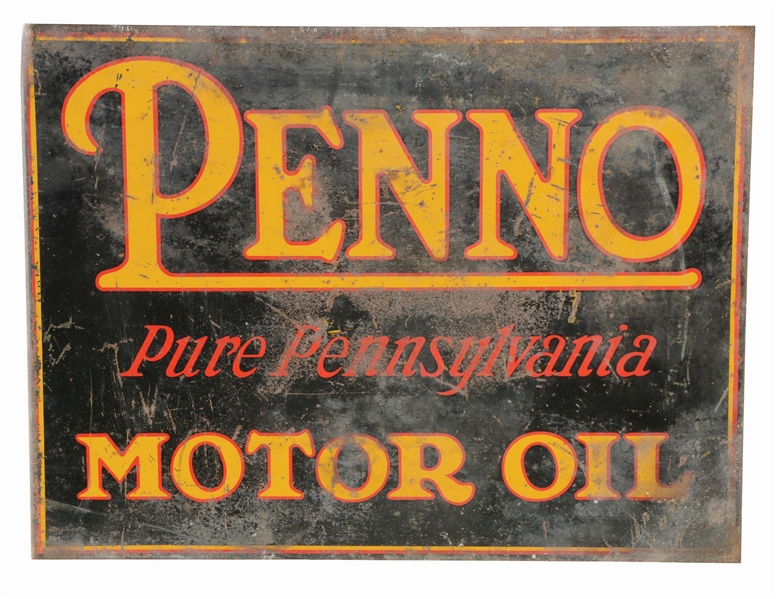 PENNO MOTOR OIL TIN FLANGE SIGN.