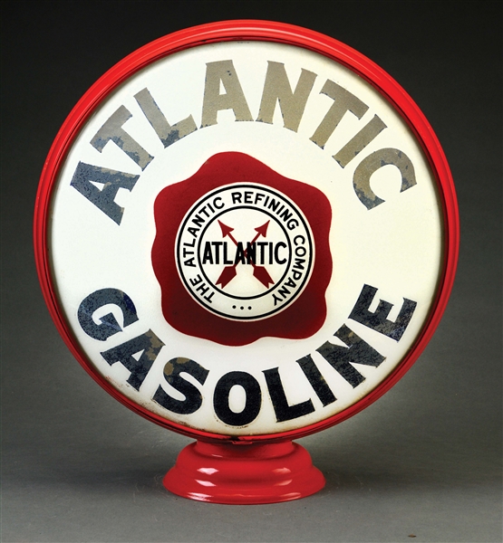 ATLANTIC GASOLINE COMPLETE 16.5" GLOBE ON METAL BODY. 