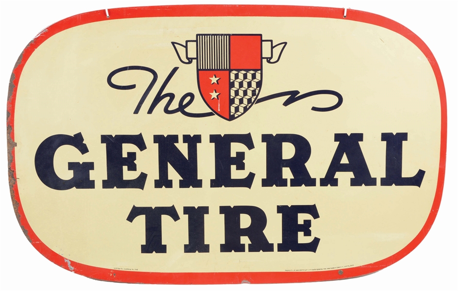 THE GENERAL TIRE TIN SERVICE STATION SIGN.