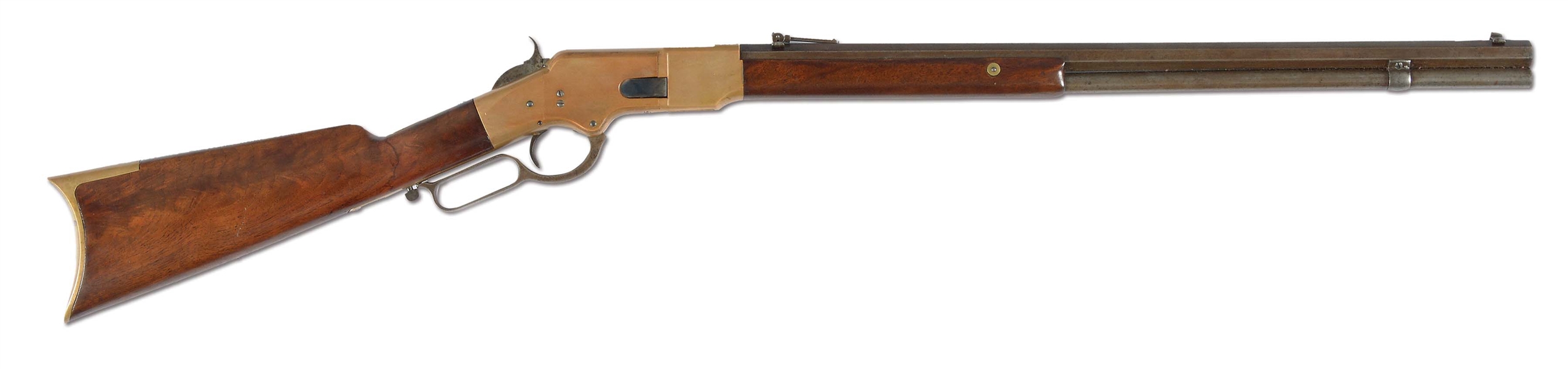 (A) WINCHESTER MODEL 1866 1ST MODEL FLATSIDE LEVER ACTION RIFLE.