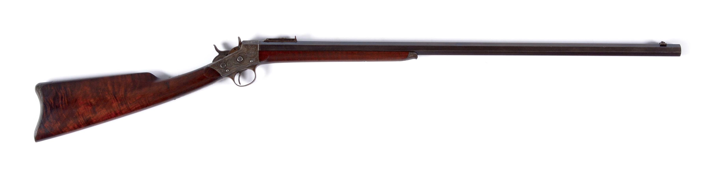 (A) FACTORY ENGRAVED REMINGTON NO. 2 RIFLE WITH HISTORY.