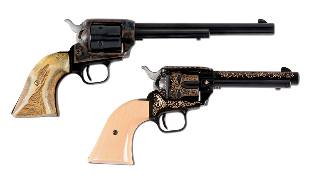 (M) TWO FINE COLT SINGLE ACTION REVOLVERS- SCOUT & BUNTLINE