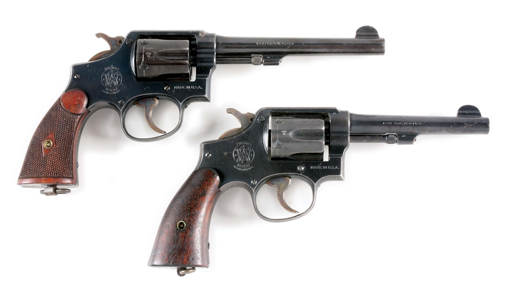 (C) TWO PRE-WAR BRITISH PROOFED SMITH & WESSON K-FRAME REVOLVERS.