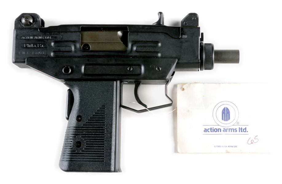 (M) ACTION ARMS IMI UZI SEMI-AUTOMATIC PISTOL WITH ACCESSORIES.