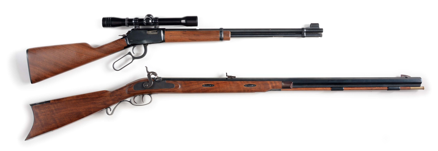 (M+A) TWO AMERICAN CLASSIC RIFLES: A WINCHESTER MODEL 9422M AND LYMAN HALF STOCK RIFLE.