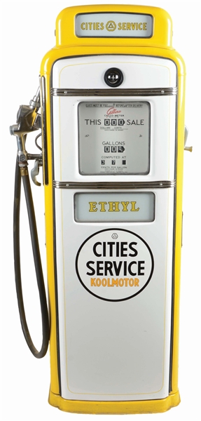 GILBARCO CALCO METER GAS PUMP RESTORED IN CITIES SERVICE GASOLINE.