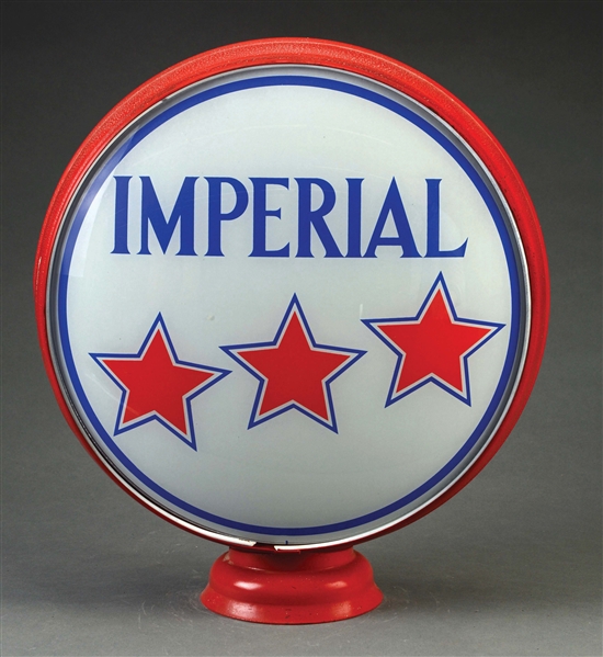 IMPERIAL GASOLINE COMPLETE 15" GLOBE ON METAL BODY. 