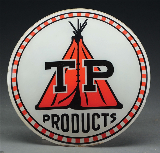 TEXAS PACIFIC GASOLINE TP PRODUCTS 15" SINGLE GLOBE LENS.