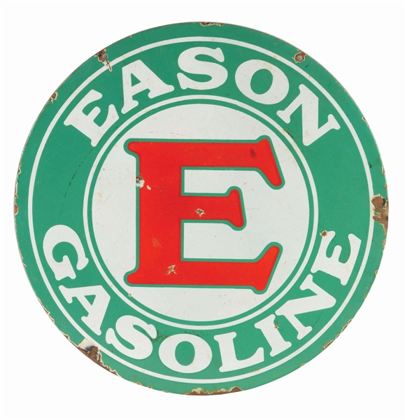EASON GASOLINE PORCELAIN CURB SIGN. 