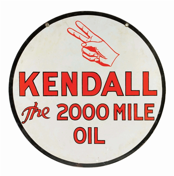 KENDALL MOTOR OIL PORCELAIN SIGN.