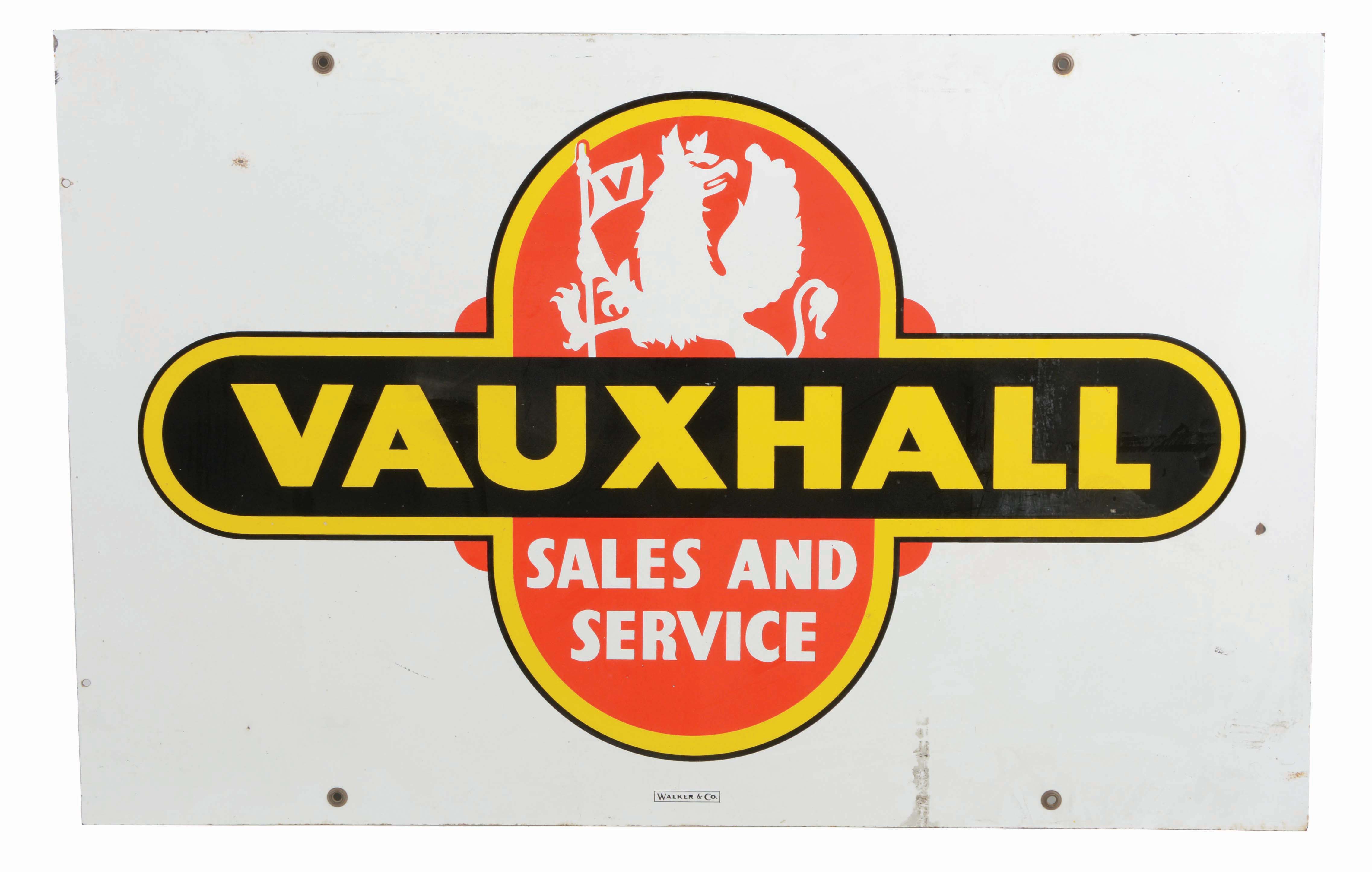 Lot Detail - VAUXHAUL MOTOR CARS SALES & SERVICE PORCELAIN SIGN.