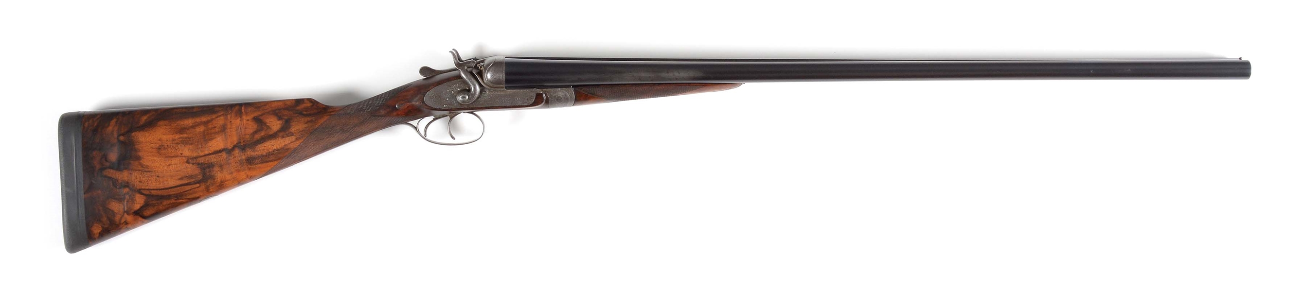 (A) PURDEY BAR-IN-WOOD TOP LEVER HAMMER 12 BORE SIDE BY SIDE SHOTGUN.