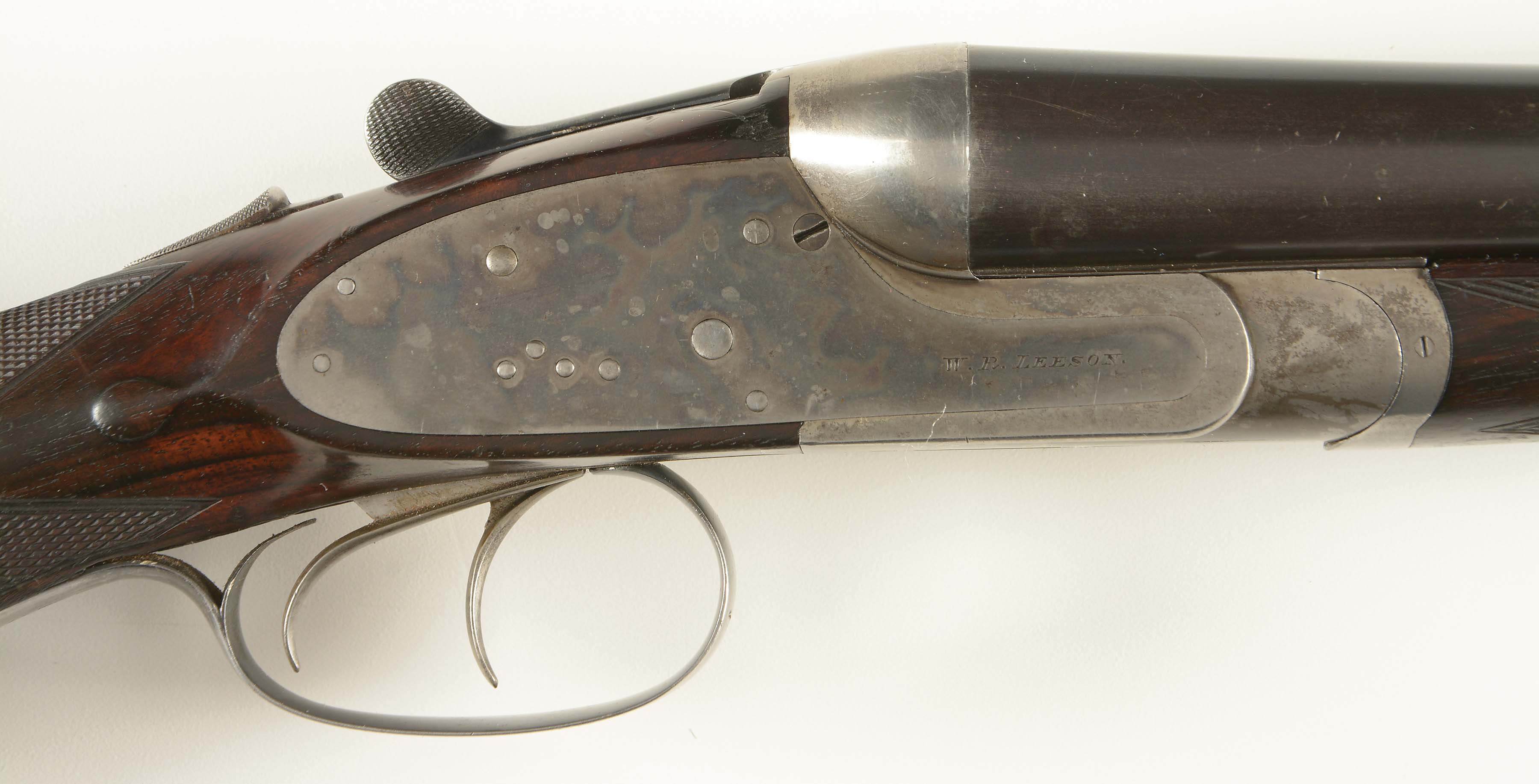 Lot Detail - (c) Cased W. R. Leeson Side By Side Shotgun (left Hand).