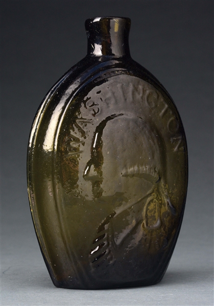1828 GLASS PRESIDENTIAL ELECTION FLASK.