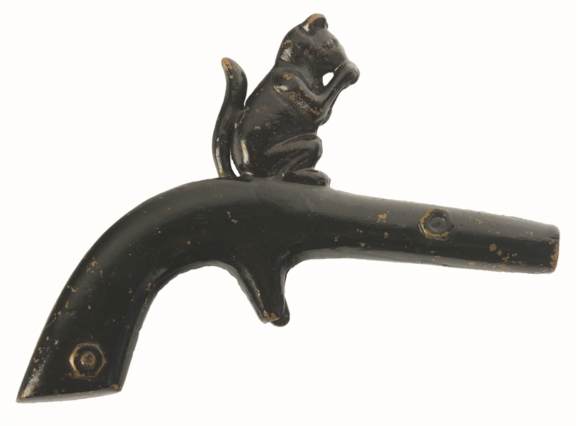 RARE LATE 19TH CENTURY CAST-IRON SQUIRREL CAP GUN.