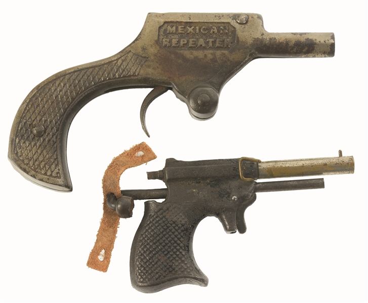 LOT OF 2: SCARCE LATE 19TH CENTURY CAST-IRON CAP GUNS.