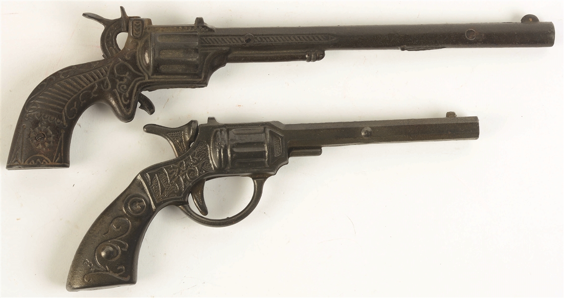 LOT OF 2: RARE LATE 19TH CENTURY CAST-IRON CAP GUNS.
