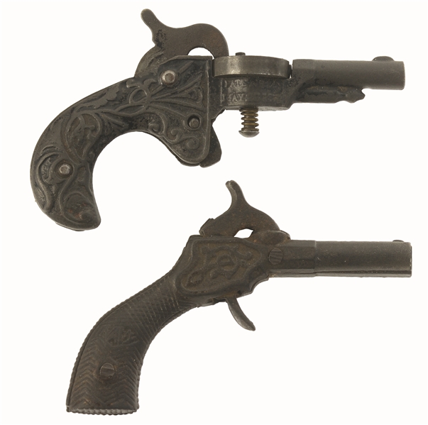 LOT OF 2: SCARCE LATE 19TH CENTURY CAST-IRON CAP GUNS.