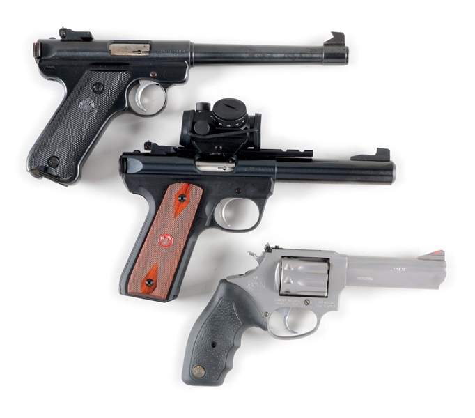(M) LOT OF THREE: THREE HIGH QUALITY .22 CALIBER FIREARMS, FROM TAURUS AND RUGER. 