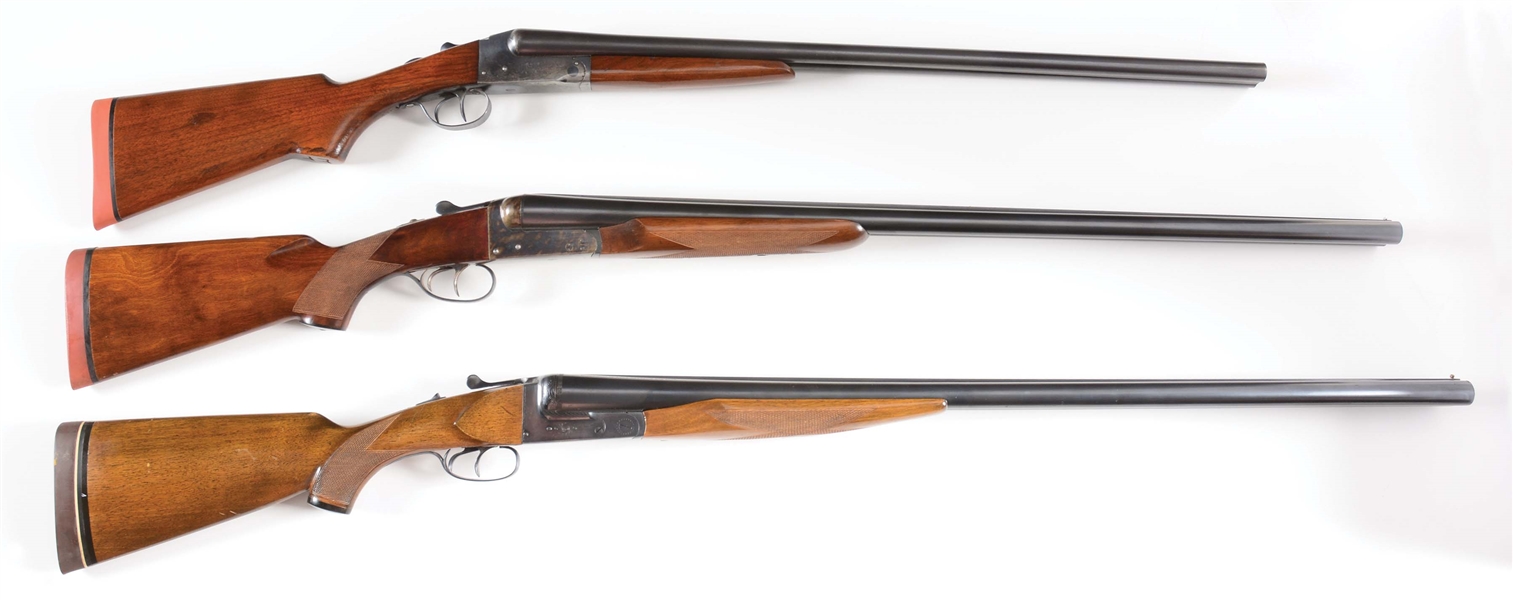 (M) LOT OF THREE GOOD HUNTING SIDE BY SIDE SHOTGUNS FROM WESTERN ARMS, AYA, AND RICHLAND ARMS.