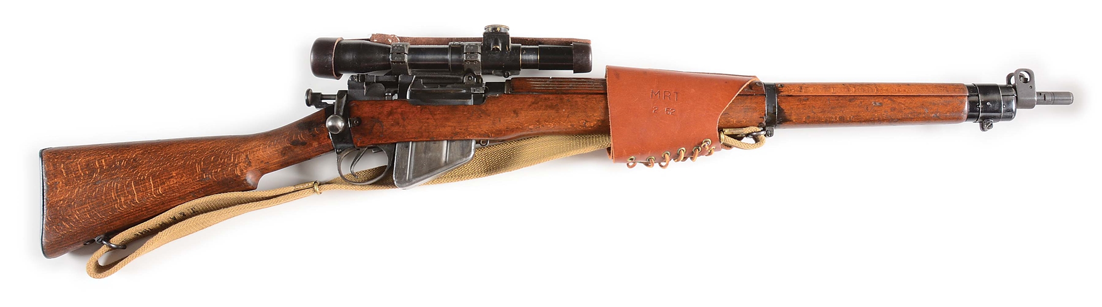 (C) ROYAL ORDNANCE FACTORY AT MALTBY PRODUCED LEE ENFIELD NO. 4 MARK I T SNIPER RIFLE, CONVERTED BY HOLLAND AND HOLLAND.